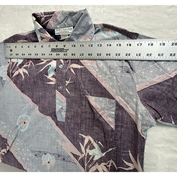 Vintage Mark Raysten Short Sleeve Button-Up Hawaiian Shirt Medium Mixed Print - Picture 5 of 7